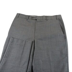 JWN Mens Dress Pants 35 x 30 Traditional Fit Light Gray‎ Crosshatch Wool Blend